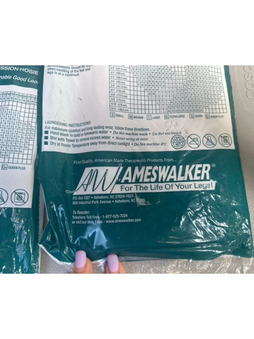 Lot of 3 Ames Walker Compression Pantyhose Sz M 8-30 mmHg Black Beige Natural